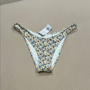 Abercrombie & Fitch Floral Bikini Bottoms - White, Yellow, Blue, Brown